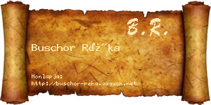 Buschor Réka névjegykártya